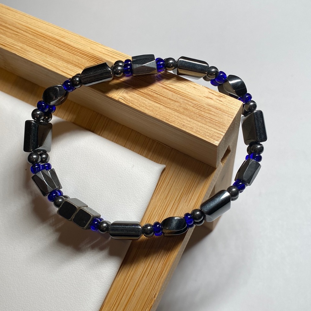 Hematite Magnetic Therapy Bracelet 8” - #353
